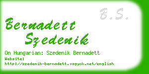 bernadett szedenik business card